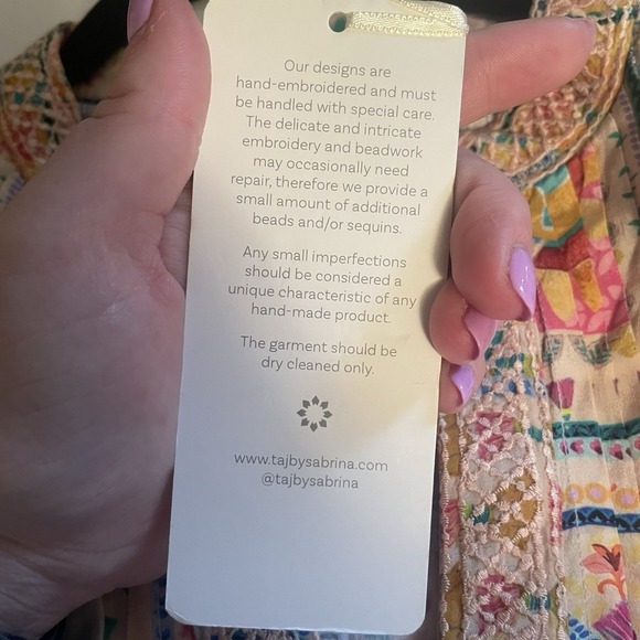 Taj by Sabrina Crippa Women's Long Sleeve Mini Dress Multicolor Size Small Beach - Picture 13 of 14